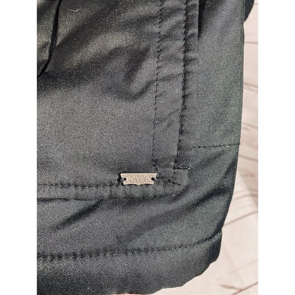 Levis Mens Puffy Long Car Coat Black Full Zip Mens Size XL Jacket Warm Pockets - Picture 5 of 12